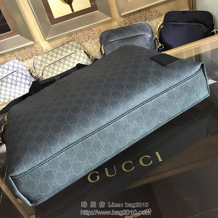 GUCCI 古馳男包 新款 854361 Gucci專用進口雙G防水料配頭層牛皮 大號 男士手提包